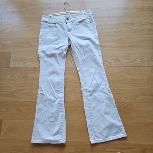American Eagle Jeans Sz 8 Womens Original Boot White  Ladies 8"Rise